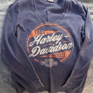 Harley-Davidson Navy Shirt with Orange Logo